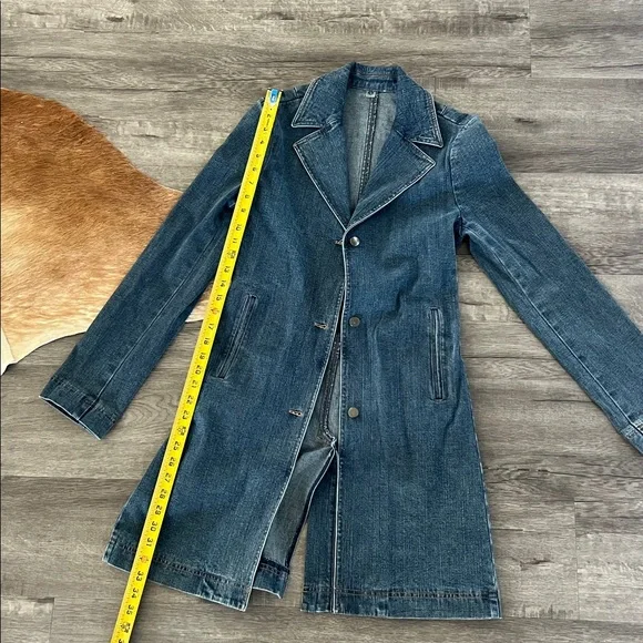 Stylish Denim Trench Coat - Picture 6 of 8
